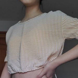 Zara Yellow Crop Top w/ adjustable waist